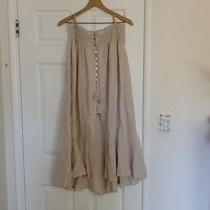 Beige linen skirt